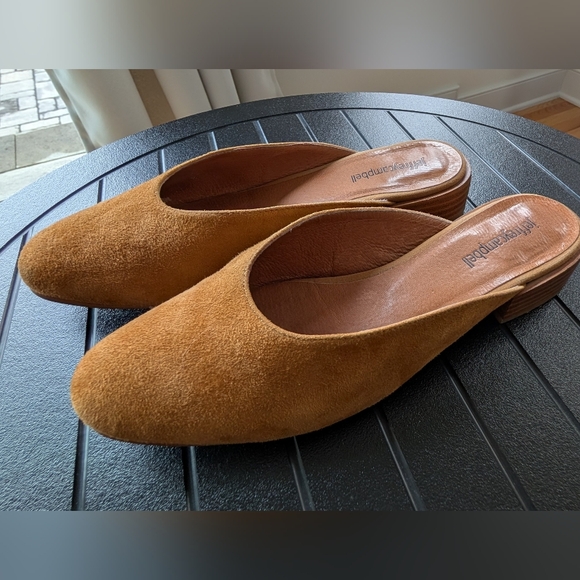 Jeffrey Campbell Shoes - Jeffrey Campbell Mustard Suede Slip-On Mules